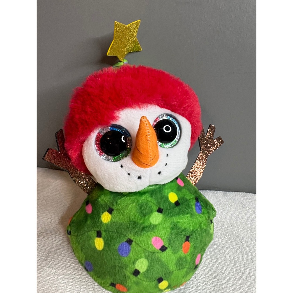 Ty Beanie Boos Garland the Snowman Christmas Tree Plush 6 inch Holiday Green